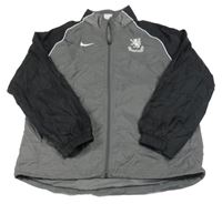 Šedo-černá šusťáková jarní bunda s výšivkou Nike