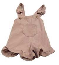 Starorůžové žebrované laclové kraťasy