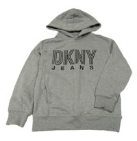 Šedá mikina s logem a kapucí DKNY