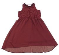 Vínové šifonové šaty s kamínky C&A