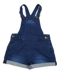 Tmavomodré teplákové riflové laclové kraťasy Lupilu