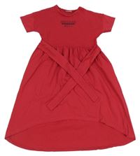 Fuchsiové šaty s nápisem a páskem LC Waikiki