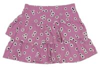 Lila květovaná vrstvená sukně C&A