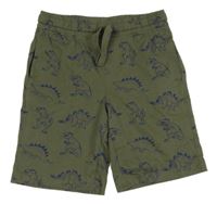 Khaki bavlněné kraťasy s diny C&A