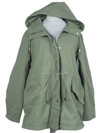 Dámská khaki nepromokavá jarní parka s kapucí Nutmeg 