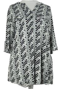Dámská černo-bílá vzorovaná polo halenka M&S