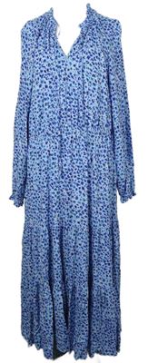 Dámské světlemodré vzorované midi šaty M&S
