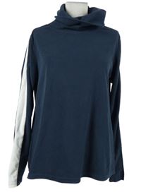 Dámská tmavomodro-bílá fleecová mikina s kominovým límcem Crane