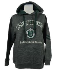 Dámská tmavošedá mikina s erbem Harry Potter a kapucí 