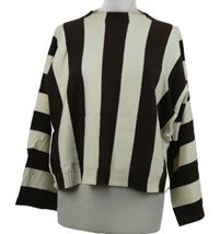 Dámský smetanovo-hnědý pruhovaný svetr 