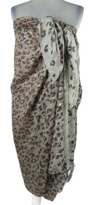 Dámské šedo-růžové vzorované pareo Janina 