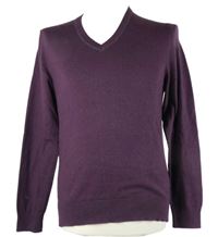 Pánský purpurový kašmírový svetr s véčkovým výstřihem S. Oliver 