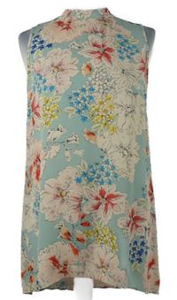 Dámská světlemodrá květovaná halenka 