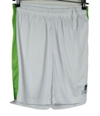 Pánské bílo-limetkové sportovní kraťasy s pruhy 