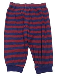 Tmavomodro-vínové pruhované pyžamové kalhoty George