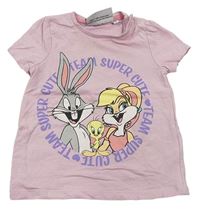 Světlerůžové tričko s Looney Tunes 