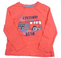 Neonově růžové triko s autem Primark