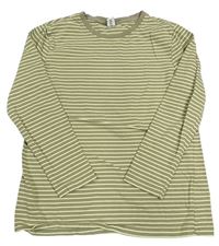 Khaki-zelené pruhované triko Yigga