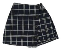 Tmavomodrá kostkovaná skort sukně Zara 
