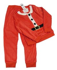 Nové - Červené plyšové pyžamo- Santa Claus F&F