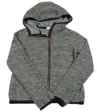 Černo-bílá melírovaná sportovní propínací mikina s kapucí H&M