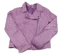 Fialová koženková jarní bunda Yigga