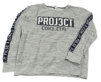 Šedá melírovaná mikina s nápisem Yigga