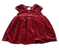 Červené sametové šaty s límečkem H&M