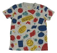 Šedé vzorované tričko 