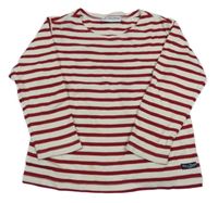 Smetanovo-vínové pruhované triko 
