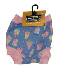 Nové - modro-růžové plenkové plavkové kalhotky se zmrzlinami Banana Bite