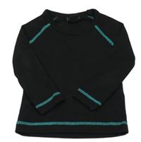 Černé funkční triko s tyrkysovým prošitím H&M