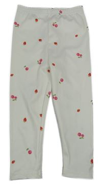 Bílé pruhované legíny s ovocem