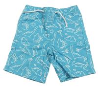 Světlemodré plátěné kraťasy s dinosaury Primark 