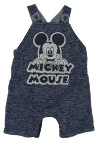 Tmavomodré melírované teplákové laclové kraťasy s Mickey George