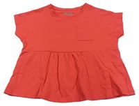 Jahodové oversize tričko s kapsou F&F