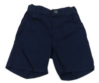 Tmavomodré plátěné chino kraťasy H&M