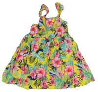 Žluto-barevné květované šaty Primark