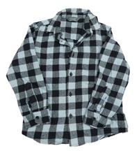 Světlemodro-černá kostkovaná flanelová košile PRIMARK