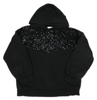 Černá mikina s flitry a kapucí PRIMARK