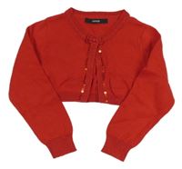 Červené pletené propínací bolérko s flitry George