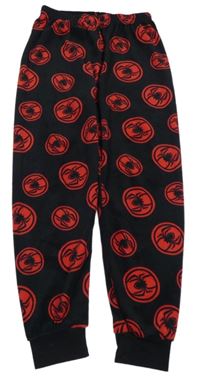 Černé plyšové pyžamové kalhoty s pavouky - Spiderman Primark