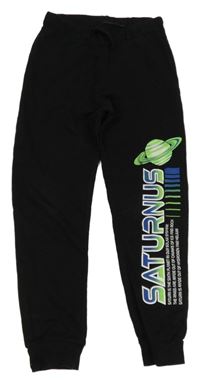 Černé tepláky s nápisem H&M