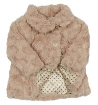 Světlerůžový kožešinový podšitý kabát Nutmeg