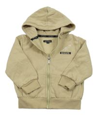 Béžová propínací mikina s dínem a kapucí Jeff&Co