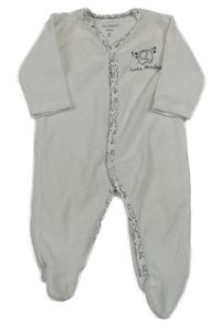 Bílý sametový overal se slonem 