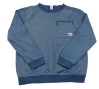 Tmavomodrá melírovaná mikina s kapsičkou Yigga