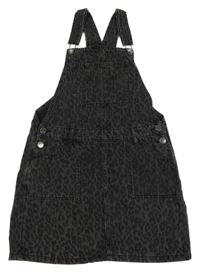 Tmavošedé vzorované riflové laclové šaty M&S