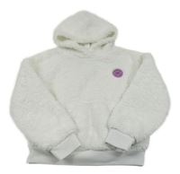 Bílá chlupatá mikina s kapucí Converse