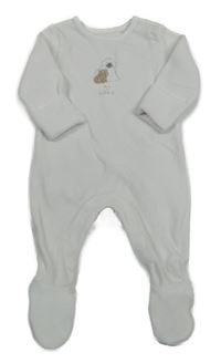 Bílý sametový overal s pejsky M&S